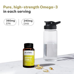 hk vitals Omega 3, 60 Fish Oil Capsules + Multivitamin, 60 Tablets | 1000mg Omega 3 with 180mg EPA and 120mg DHA | For Brain, Heart, and Joints Health