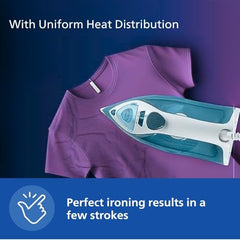 Philips Steam Iron DST0820/20, Blue | 1250W, Powerful 15 gm/min Steam Output, Spray, Multilayer Coated Non stick Soleplate, Quick Heat up