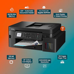 Brother Ink Tank MFC-T930DW New Launch (Print Scan Copy Fax) WiFi Auto Duplex, ADF Printer, 128 MB, Print Pages Upto 15K in Black & 5K in Color Each (CMY) Get Extra Black Ink Bottle, Free Installation