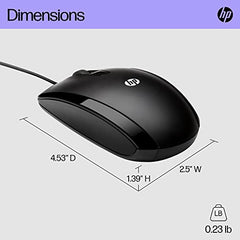 HP X500 Wired Mouse (Black, E5E76AA)