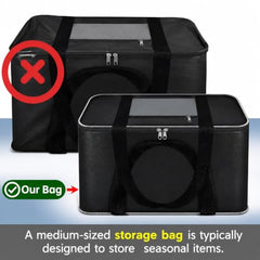 Storite 2 Pack Moisture Proof Nylon Underbed Storage Bag For Clothes Large | (54 x 46 x 28 cm) - BlackRed, Rectangular