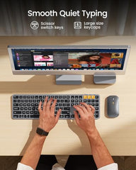 ProtoArc Backlit Bluetooth Keyboard Mouse for Mac, KM100-A Ultra Slim Wireless Keyboard Mouse for Mac, Rechargeable, Multi-Device for MacBook Pro, MacBook Air, iMac, iPhone, iPad, Space Gray