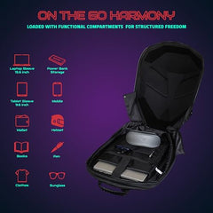 Hookaba Eye Rover LED Backpack 31L (Black) | Motorcycle Riding Bag With Programmable Screen | App Control & Water Resistant | Unisex Expandable Daypack For College, Travel, Laptop, Helmet