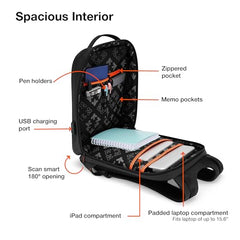 Nasher Miles Madison Passenger Workpack 22 Liters Water Resistant, Padded, Premium Reversed Polyester Black Yellow Laptop Backpack | USB charging| Unisex | Ideal For Office (Black & Yellow)