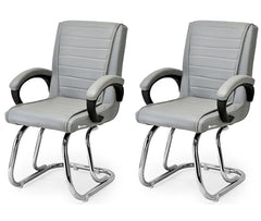 RATISON Special Director Principal Manager Office Visitor with arm Rest with Double Pipe Frame and Cushioned seat Back (2, Black, Double Pipe Frame)