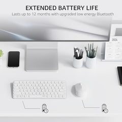 Rapoo 9010M Multi Device Wireless & Bluetooth Keyboard & Mouse Combo, White