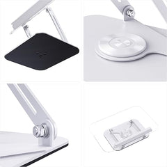 Sunchhaya Acrylic Book Stand for Reading – Clear Adjustable Book Holder with 360° Rotating Base, Foldable Reading Stand for Desk, Cookbook, Tablet & Laptop Stand, Height & Angle Adjustable (R22H)