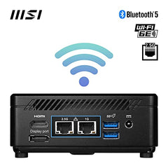 MSI Cubi 5 12M Mini PC Barebone - Intel Core i5-1235U CPU, 4 x USB (10Gbps), Thunderbolt 4, HDMI 2.0b & DP 1.4, Wi-Fi 6E, Bluetooth 5.3 - Black, Support Windows 11 Pro