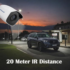 PRAMA PT-HTD70FOE-LPFS 2MP Ranginview Audio Fixed Turret Dome Camera, Built-in Microphone,1920 × 1080 Resolution, up to 20 Meters of IR Distance and 20 Meters of White Light Distance.