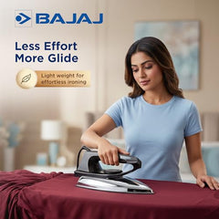 Bajaj DX-2 600W Dry Iron | Advance Soleplate And Anti-Bacterial German Coating Technology | 180 Degree Swivel Cord | Cool Touch Handle | 2-Yrs Warranty 【Black】