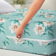 HOMEKART Premium Cotton 220TC 78 x 72 x 8 King Size Double Bed Mattress Cover Protector with Zip/Chain|Provides All Around Protection - 1 pc Multicolor (Grey, 78 x 72 x 8)
