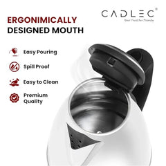 CADLEC 1.5L Electric Kettle & Stainless Steel Water Bottle Combo | Automatic Cut-Off | Multi-Use for Instant Noodles, Tea & Coffee, 2 Years Warranty | Kettle Combo Offer