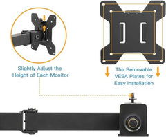 Gitru Quad Monitor Desk Mount, Free Stand for 4 Screens 14-27 Inch, VESA 75x75mm, 100x100mm, C Clamp Type
