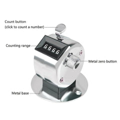 SYGA Hand Tally Counter, Digit Number Lap Counter Manual Mechanical Clicker with Finger Ring - Silver