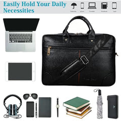 Hard Craft Vegan Leather Office Laptop Messenger and Shoulder Side Sling Hand Bag For Men Corporate Executive Briefcase Bag For Man Supports Laptop Upto 15.6 inches