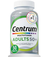 Centrum Adults 50+ Multivitamin Tablet for Men & Women|With 23 Vital Nutrients including Zinc,Magnesium, Vitamin B,C,D, Calcium for Energy, Strong Joints, Immunity and Heart Health|Veg - 50 tablets