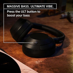 Sony ULT Wear WH-ULT900N Noise Cancellation Wireless Bluetooth Over Ear Headphones with Massive Bass, Up to 50Hrs Battery-Black
