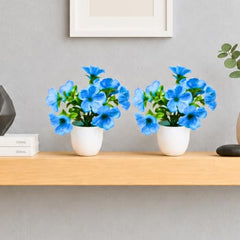 fancymart Artificial Flower Plant Home Décor with Small Size Pot | Pack of 2 | Plant Hanging for Home Decor | Office Decor (DESIGN-01)