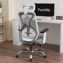 Furnivo Titan Ergonomic Office Chair for Home & Office | Adjustable Armrests | 120 Recline | Lumbar Support | Thick Cushioned Seat | Heavy-Duty Base | 3 Years Warranty (Eco Black Red)