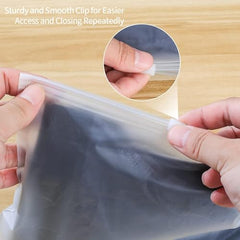 OSDUE Polyethylene Frosted Zipper Bags 30x35cm Pack of 10 – Transparent LDPE Zip Lock Storage Bags for Clothes, Shoes, Cosmetics, Jewellery, Toiletries & Travel