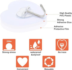 Shivstor 15 Pack Self Adhesive WallHook Heavy DutyHook for Hanging Without Drilling Transparent Nail Free StickyHook Strong Wall Hanger Set of 15 FlowerHook for Kitchen Bathroom Home Storage