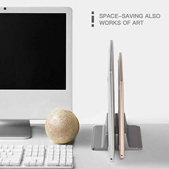 Techzere Adjustable Aluminium Vertical Laptop Stand, Black