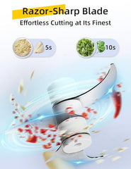 UN1QUE 350ML Rechargeable Mini Electric Chopper for Kicthen Use | One-Touch Operation | 304 Stainless Steel Blades | Chopper Electric for Chop, Mince, Puree, Whisk, Grind