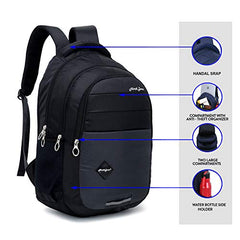 NORTH ZONE Lightweight school bags Backpacks for Boys Girls Stylish men and women Casual Travel Laptop Bag College office (BLACK)