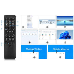 Pepper Jobs W10 GYRO Air TV Remote,QWERTY Keyboard Fly Mouse for Win 10, LED Backlit Keyboard Mini PC Controller, 6-Axis Gyro w/Learning Remote Control Function