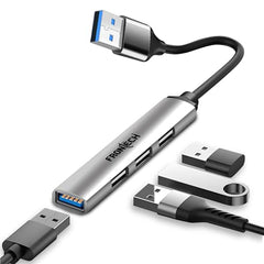 Frontech 8-in-1 Multi-Port Expansion Hub, Dual Input (USB-C & USB), High-Speed Data Transfer, Metal Matt Finish, Backed with 1 Year Warranty (NC-0058)