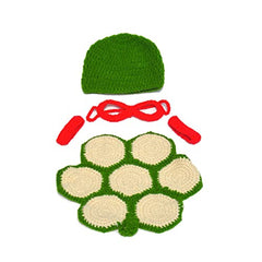 MOMISY Baby Turtle Photography Props, Includes Cap, Mask Band, Turtle Shell & Arm Bands for Parties Anniversaries Photography-Set of 5 Pieces (Red)