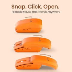 Portronics Toad Fold Wireless Bluetooth Mouse with Dual Wireless (BT + 2.4 GHz), Foldable Mouse, Rechargeable Battery, Multi-Device Pair, Up to 3200 DPI Sensitivity (Black)
