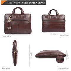 ADISA Laptop Bag for Men - Faux Leather Office Messenger Briefcase with Laptop Compartment for Work, Business, Corporate & Professional Use (LB6050)