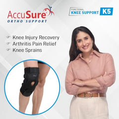 AccuSure Premium Knee Support for Men & Women –Compression Brace with 1-Year Warranty for Pain Relief, Arthritis, Injury Recovery, Sports, Running & Joint Stability -Small