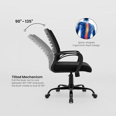 Green Soul Atom | Ergonomic Office Chair for Home & Office | 12 Months Warranty | Comfortable & Spacious Seat | Rocking-tilt Mechanism | Heavy Duty Metal Base (Black)