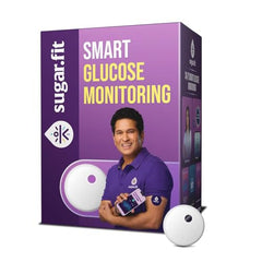 Sugar.fit CGM Blood Glucose Monitor Device, No Prick, 30 Days + Free Coach (Pack of 2)