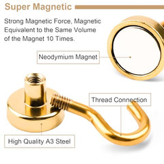 DIYMAG Magnetic Hooks 15pcs 30lbs Cruise Essentials 2026 Magnet Hook | Neodymium Heavy Duty Strong Magnets Hanging Ship Cabins Refrigerator Fridge Classroom Beach Vacation Kitchen Grills Home Tool