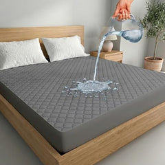 Ayka 100% Waterproof King Size 78x72 inch Cotton Quilted Mattress Protector Breathable Hypoallergenic Noiseless Ultra Soft Elastic Fitted Bed Protector Mattress/Bed Cover (Grey, King (78 * 72”))