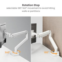 Jin Office White Monitor Stand Heavy Duty for 13"-49" Inch Monitor | Strongest Gas Spring Arm with 20KG Wt. Cap| Check VESA Holes Behind Your Monitor Supports Upto 200 * 200mm VESA