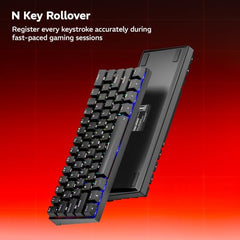 Zebronics Max Ninja 61W Mechanical Keyboard, 60% Compact Layout, Tri-Mode Rechargeable, N-Key Rollover, Linear Red Switches, 1000Hz Polling Rate, 61 Keys, Software Support, Win & Mac Support