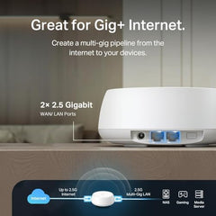 TP-Link Deco BE25 WiFi 7 Mesh System (Pack of 3) Dual Band BE5000 Up to 5013 Mbps, MLO Technology, 2 x 2.5G Ports, Coverage up to 2000 Feet
