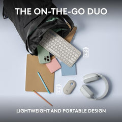 Logitech Pebble 2 Combo, Wireless Keyboard and Mouse, Quiet and Portable, Customisable, Logi Bolt, Bluetooth, Easy-Switch for Windows, macOS, iPadOS, Chrome -