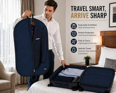 RAAHII 2 piece suit cover, Blazer cover, coat covers with zip for wardrobe storage of suit, jacket, garments, sweaters, saree, pant organizer (hanger not included)