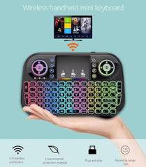 ETZIN Mini Wireless Keyboard,H20 with Touchpad, Colorful Backlit Small Wireless Keyb-oard,Full Size Touchpad, Handheld IR Remote Keyboard for Android TV Box Windows etc (EPL-600KM)