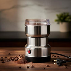 Electric Mini Mixer Grinder Machine Stainless Steel, Coffee Bean Grinder & Masala Chopper With Blade, Push Button, Corded Mini Blender for Spices, Herbs, Nuts, Grains and Kitchen Use
