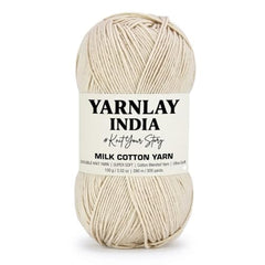 Yarnlay 3 Ply Soft Milk Cotton Yarn for Crochet Knitting, Amigurumi, Punch Needle .DIY Crafts, Summer Wear,Flowers Toys & Cushion Covers 100g (250m) (Shade 34: Grey)