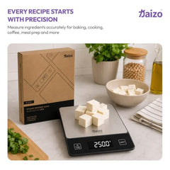 Kaizo NORI - Digital Kitchen Scale, 1g Accurate Food Weighing Machine with Stainless Steel Platform, 10kg Electronic Cooking Scale for Baking, Meal Prep, Diet, Portion Control & Weight Management