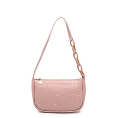 SYGA Women's Pink Handbags Crocodile Pattern Bag Ladies Shoulder Bag