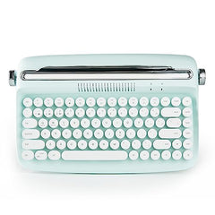 YUNZII ACTTO B303 Wireless Typewriter Keyboard, Retro Bluetooth Aesthetic Keyboard with Integrated Stand for Multi-Device (B303, Midnight)