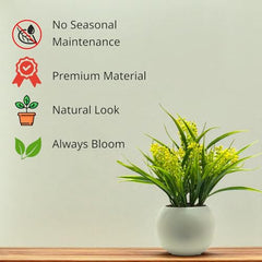 SKYGREEN Luxury Artificial Green Bonsai Tree with Stylish Decorative Pot for Modern Home, Office Desk & Shelf Decor | (BN-104)